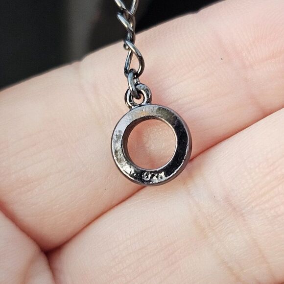 WHBM Chic Sterling Silver and Rhinestone Circle Pendant Necklace - Picture 3 of 6